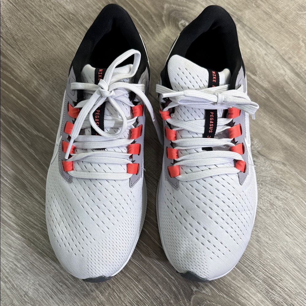 Nike White, Black & Coral Athletic Running Shoes - Picture 2 of 8